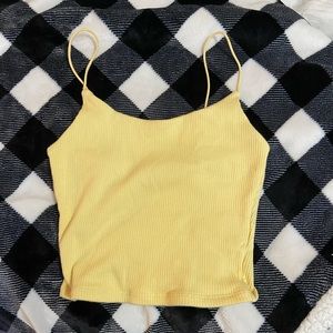 garage ribbed yellow tank top